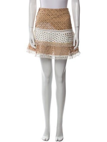 Alexis Skirts Lace Pattern Mini Skirt XS