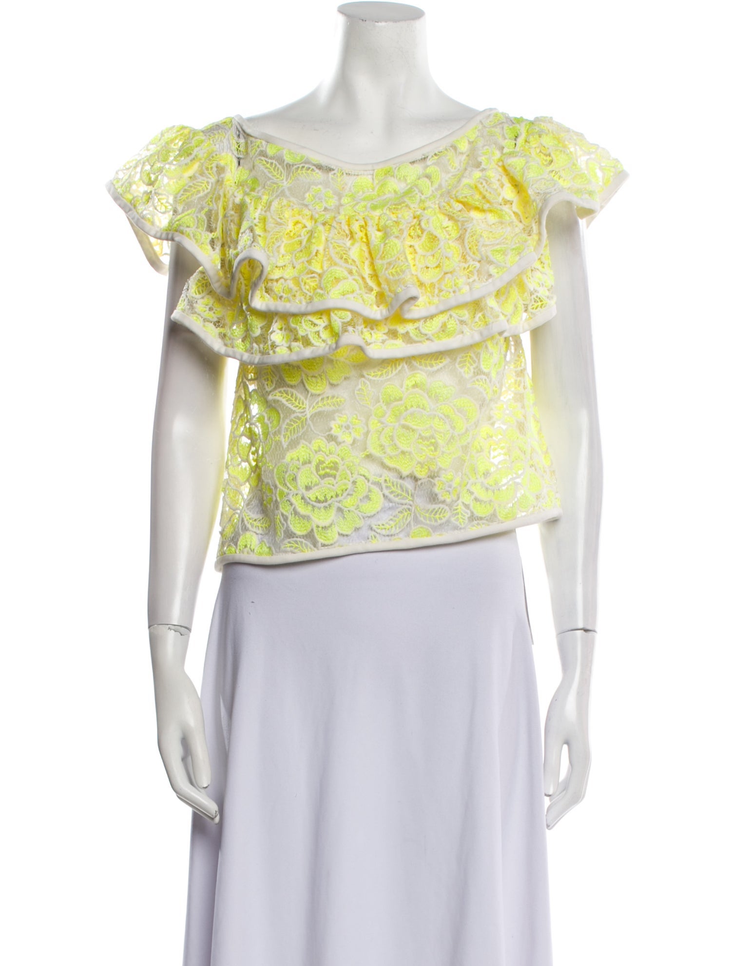 Alexis Printed Bateau Neckline Crop Top