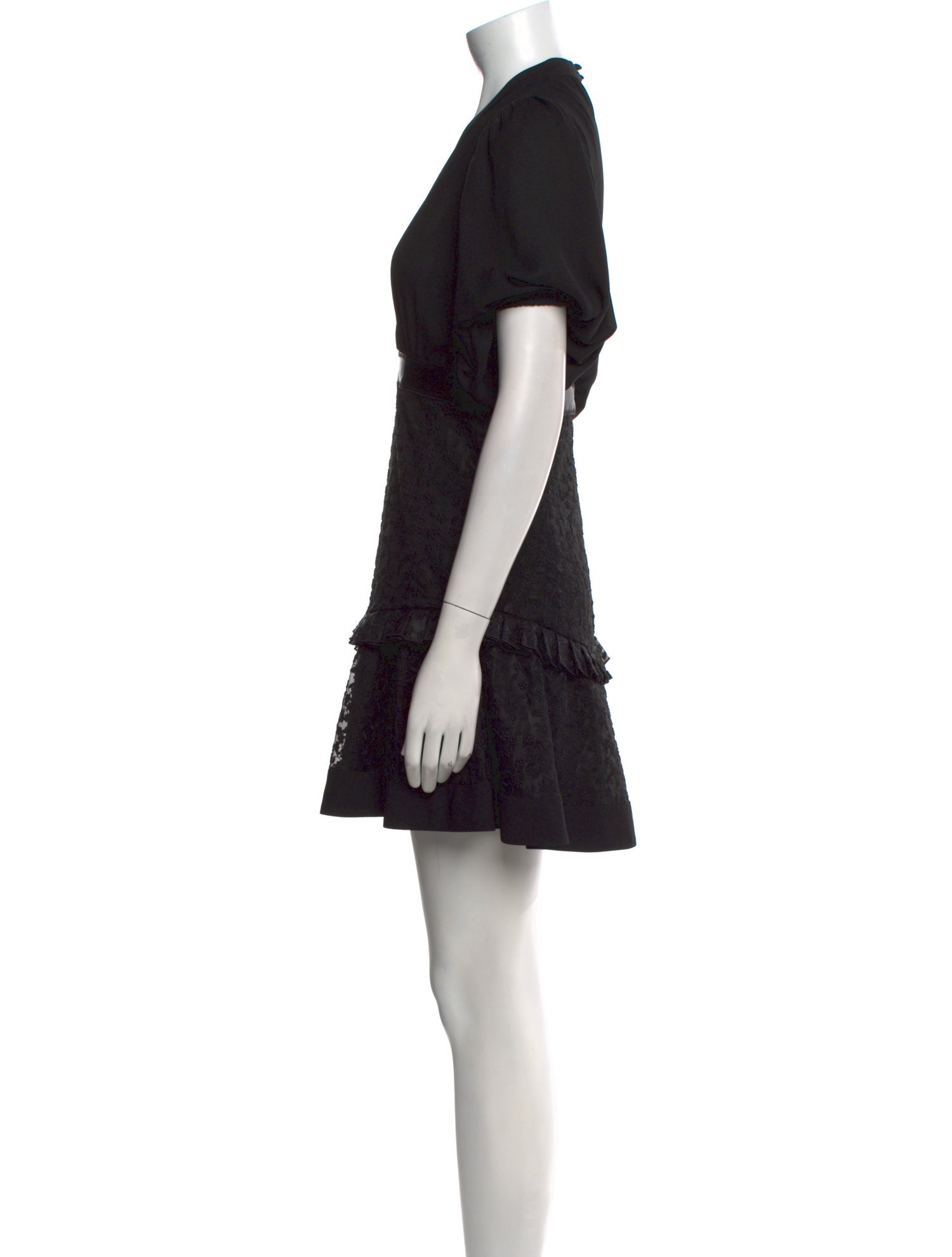 Matteau V-Neck Mini Dress - Black Dresses, Clothing