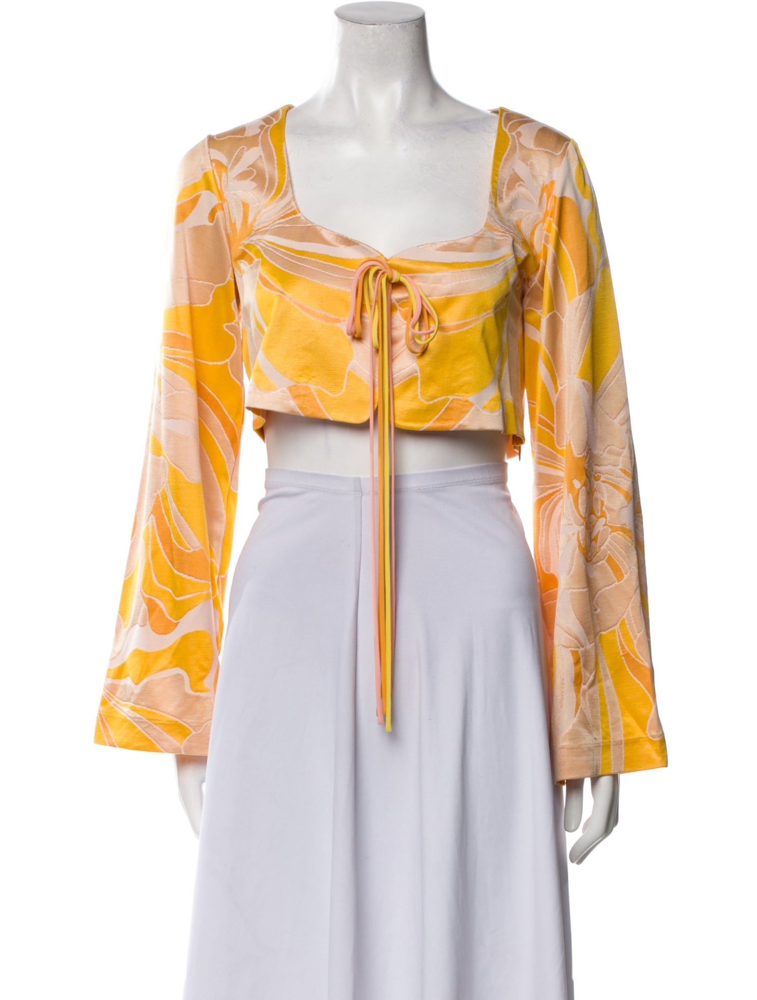 Alexis Printed Square Neckline Crop Top