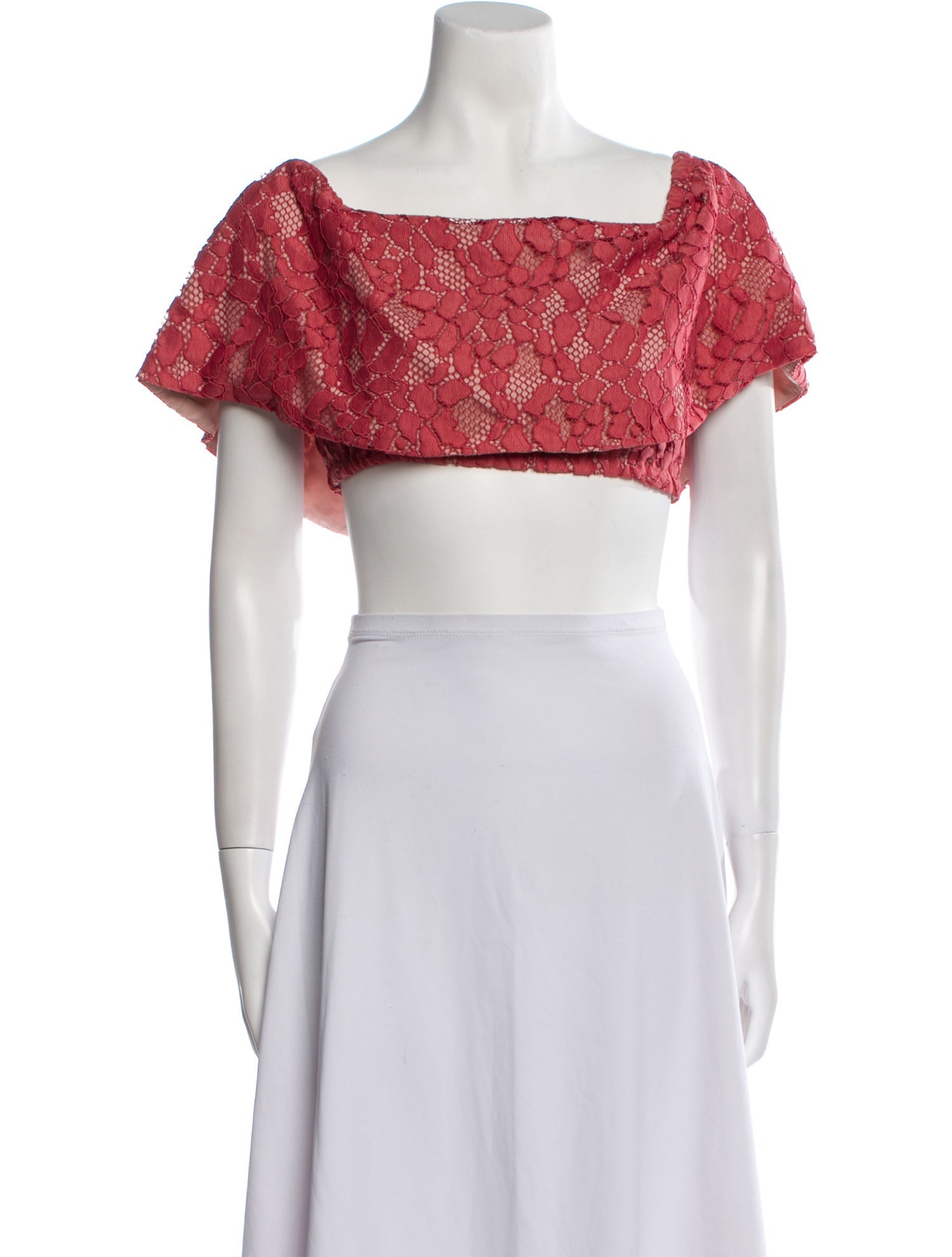 Alexis Nylon Lace Pattern Crop Top