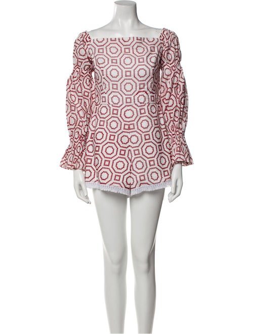 Alexis Printed Square Neckline Romper