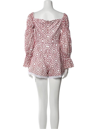 Alexis Printed Square Neckline Romper