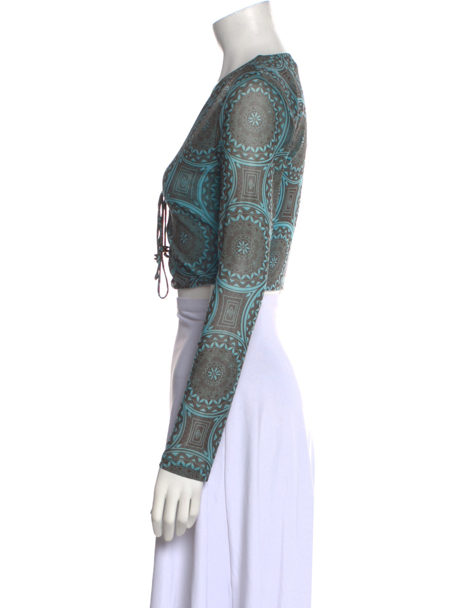 Alexis Printed Plunge Neckline Crop Top