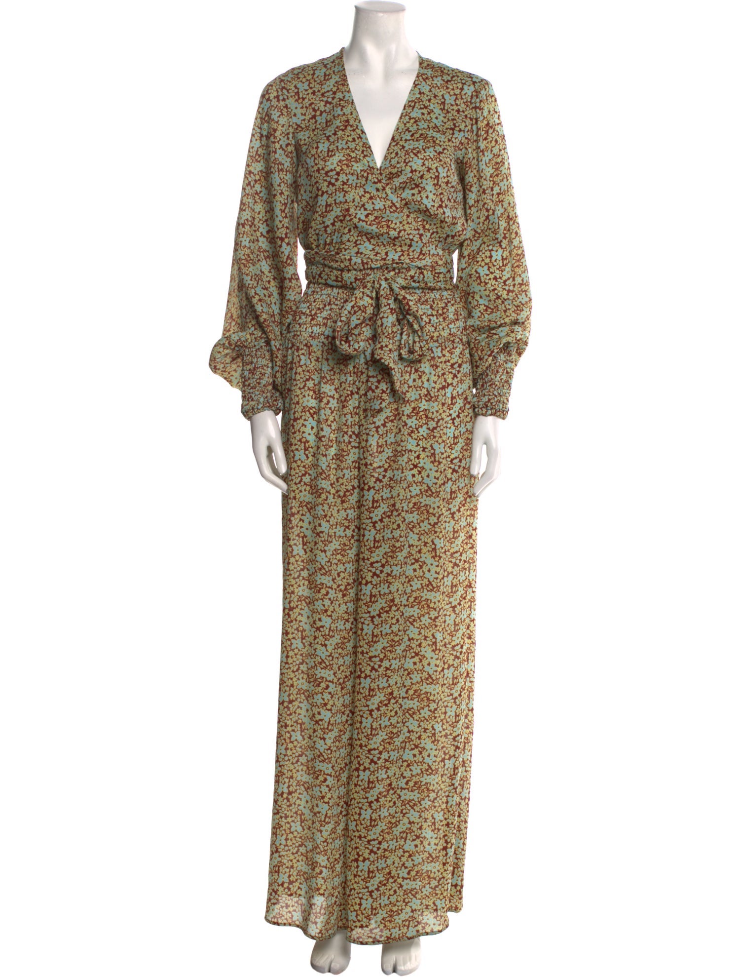 Alexis Floral Print Plunge Neckline Jumpsuit