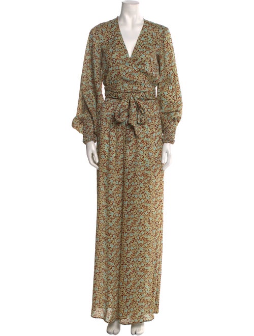 Alexis Floral Print Plunge Neckline Jumpsuit