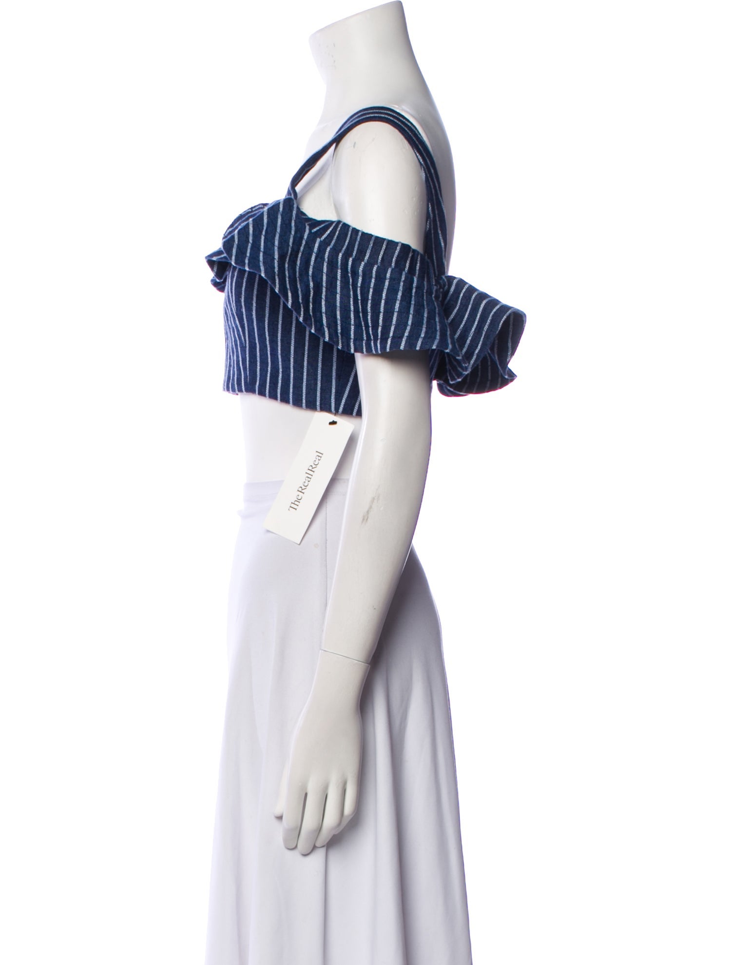 Alexis Linen Striped Crop Top