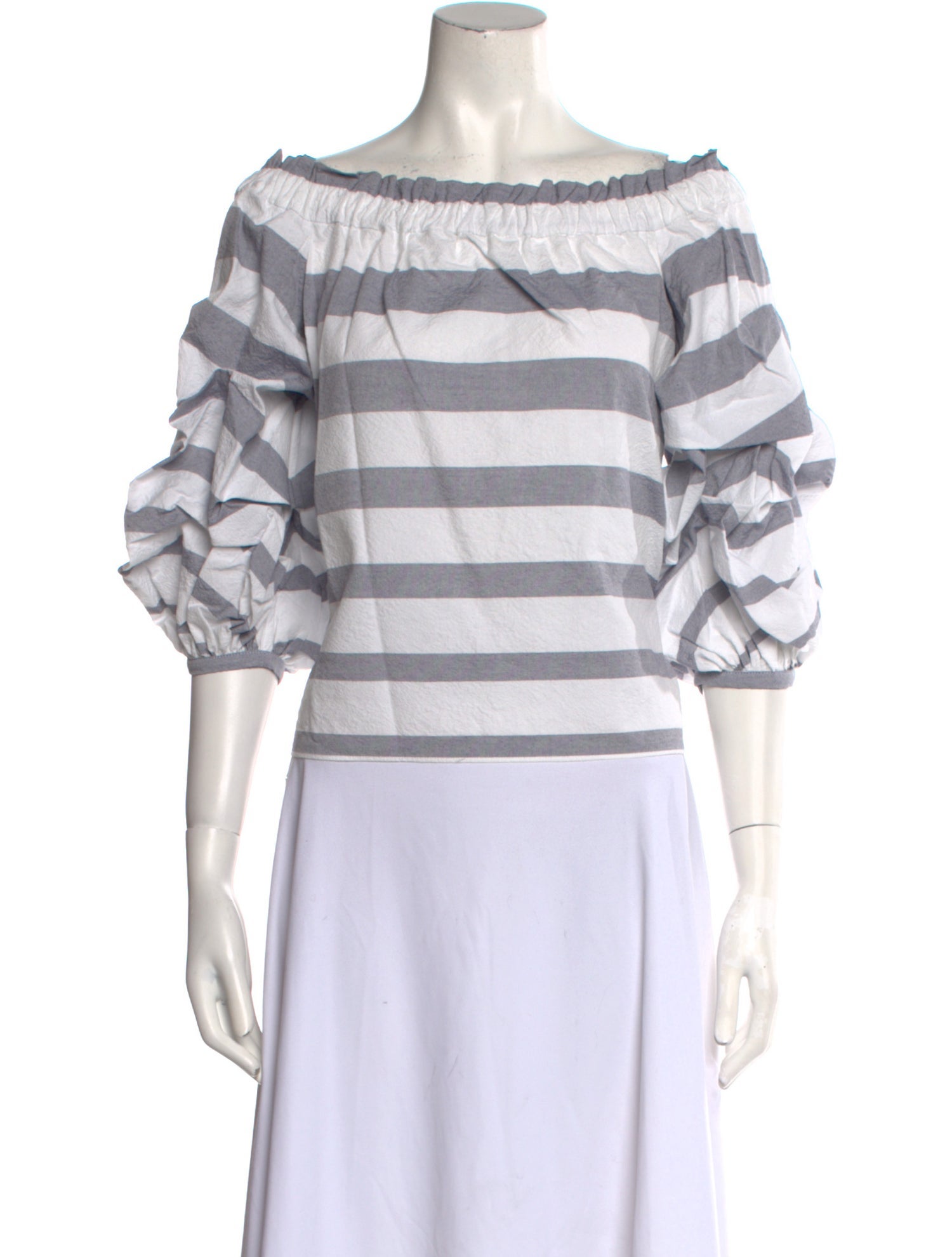 Alexis Striped Bateau Neckline Crop Top w/ Tags