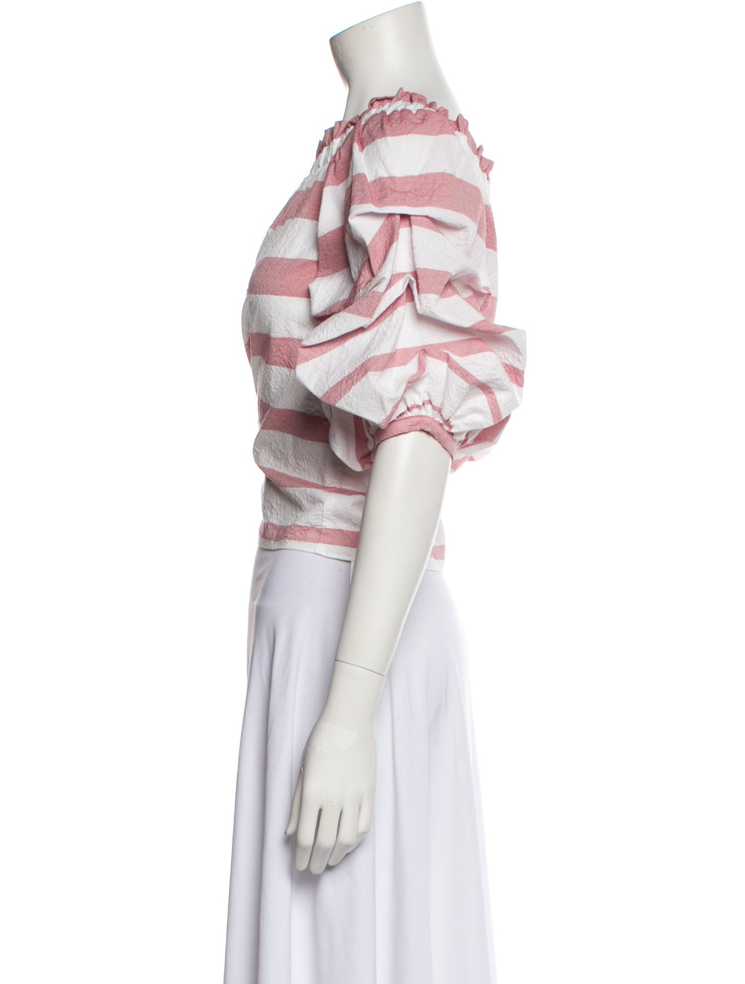 Alexis Striped Bateau Neckline Crop Top