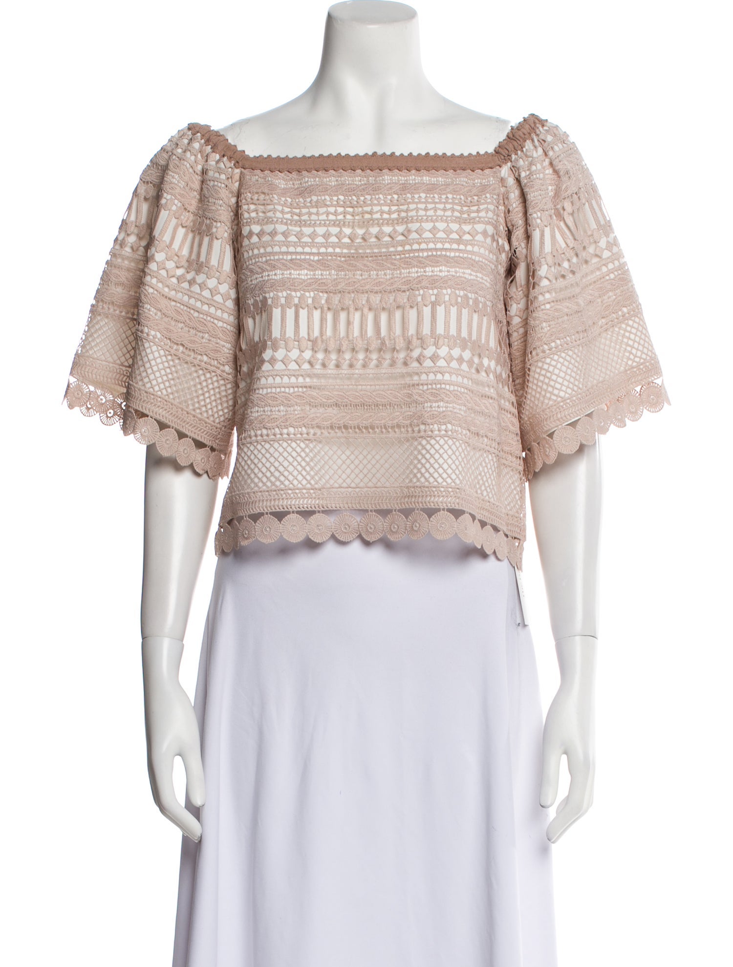 Alexis Square Neckline Short Sleeve Crop Top