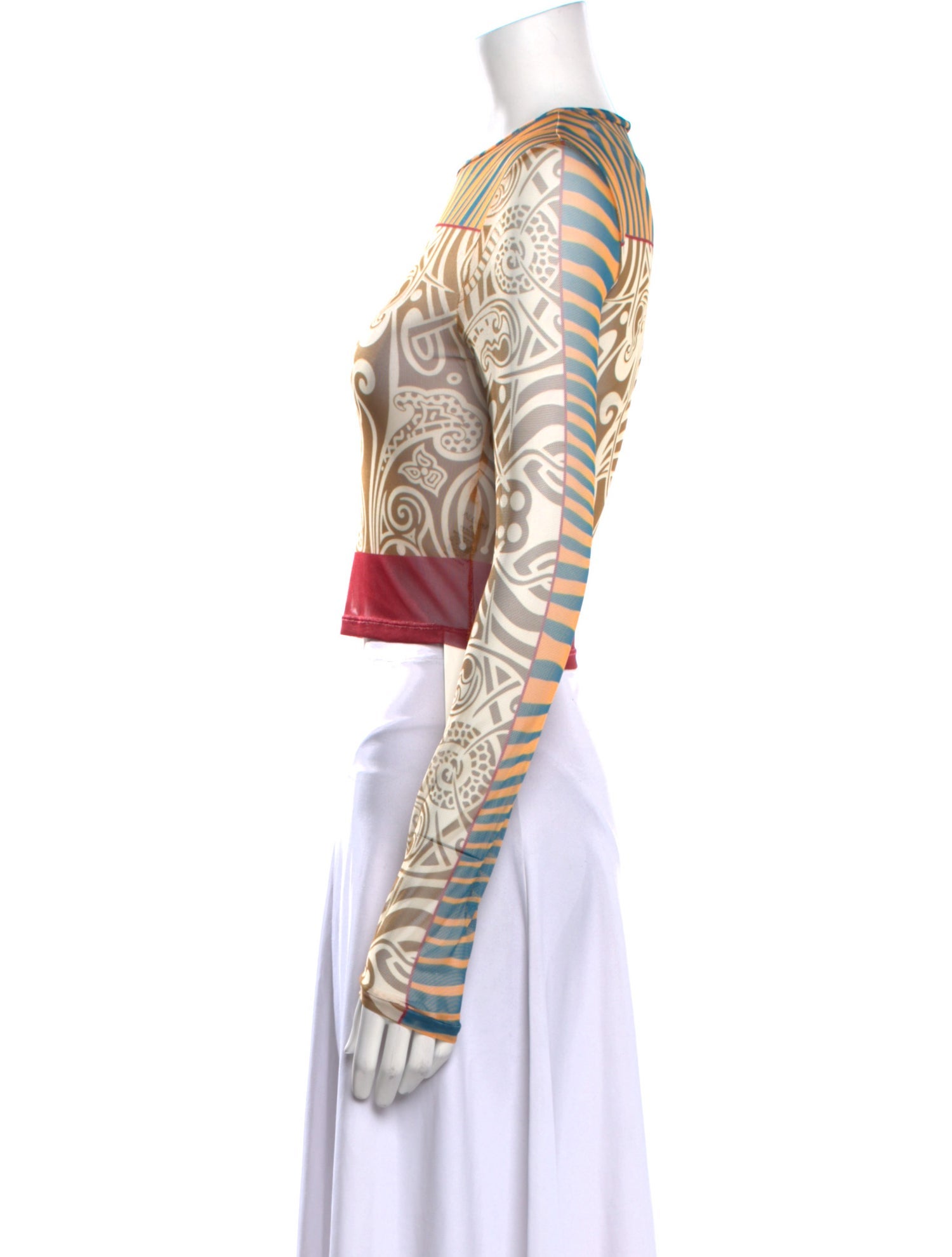 Alexis Printed Crew Neck Crop Top