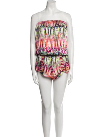 Alexis Printed Strapless Romper