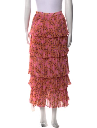 Alexis Floral Print Midi Length Skirt