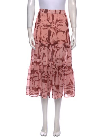 Alexis Skirts Floral Print Midi Length Skirt XS