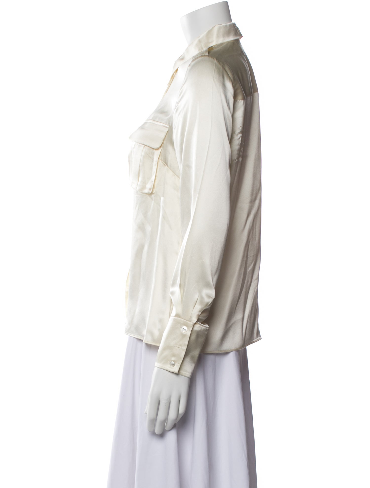 Alexis Silk Long Sleeve Button-Up Top