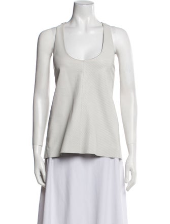 Alexis Leather Scoop Neck Top