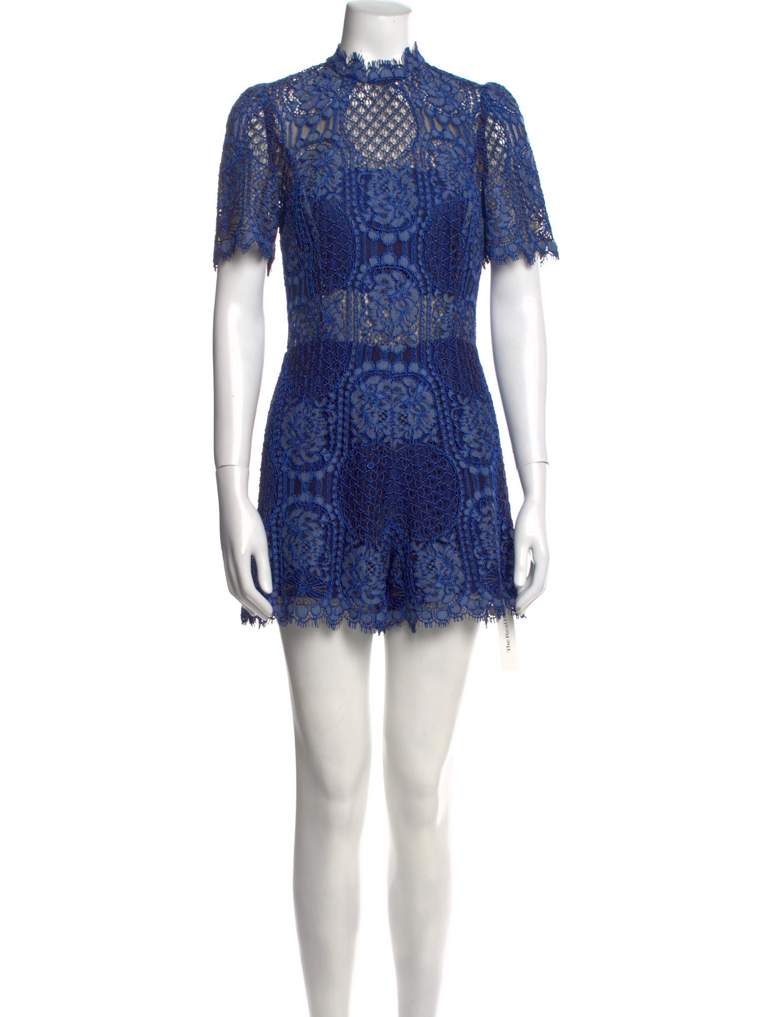 Alexis Lace Pattern Mock Neck Romper