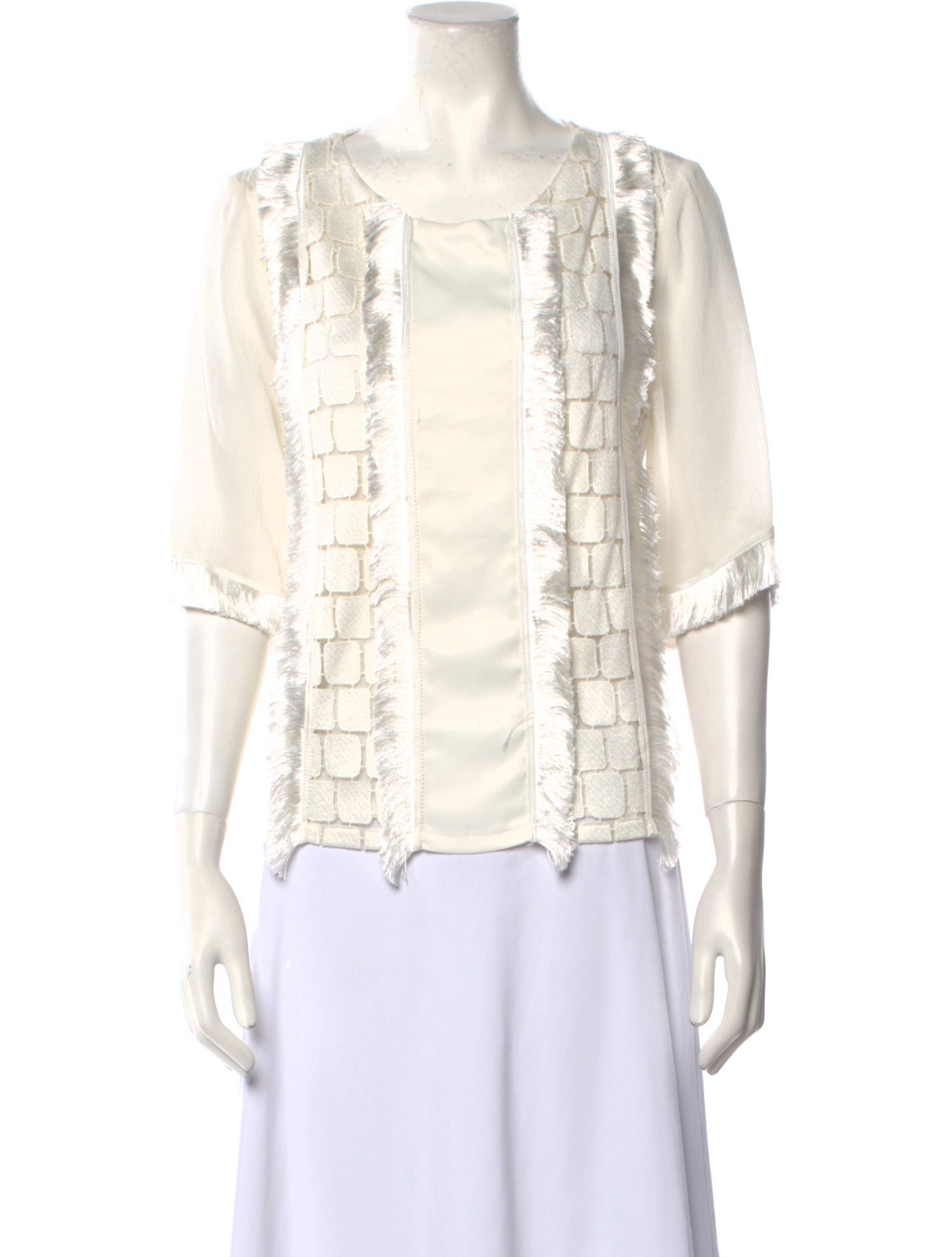 Alexis Lace Pattern Scoop Neck Blouse