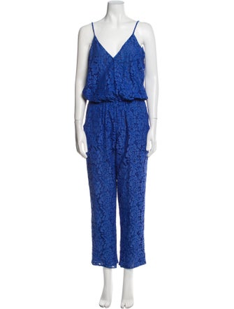Alexis Lace Pattern V-Neck Jumpsuit