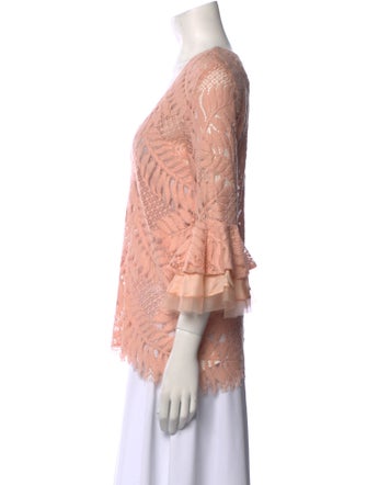 Alexis Lace Pattern V-Neck Blouse