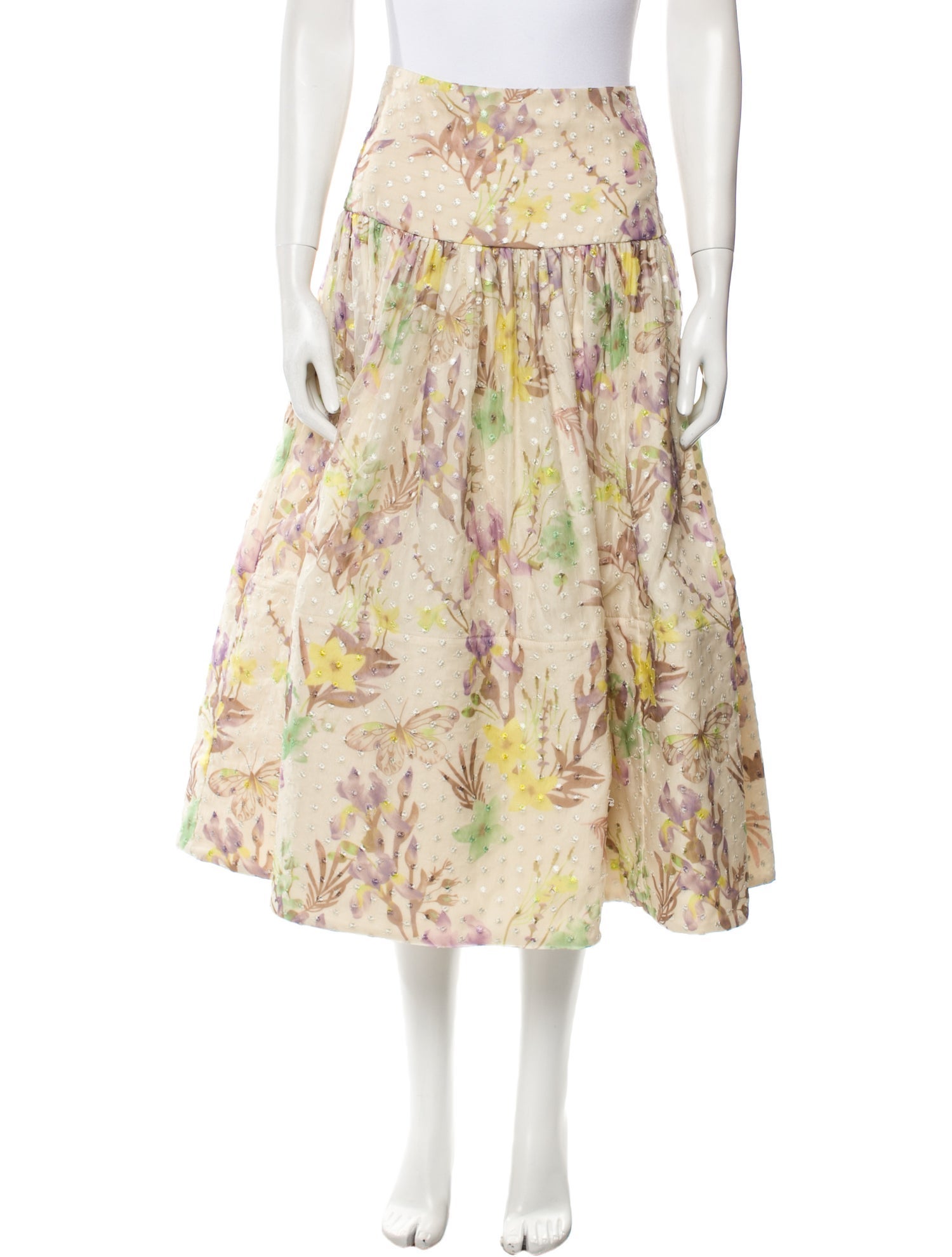 Alexis Floral Print Midi Length Skirt