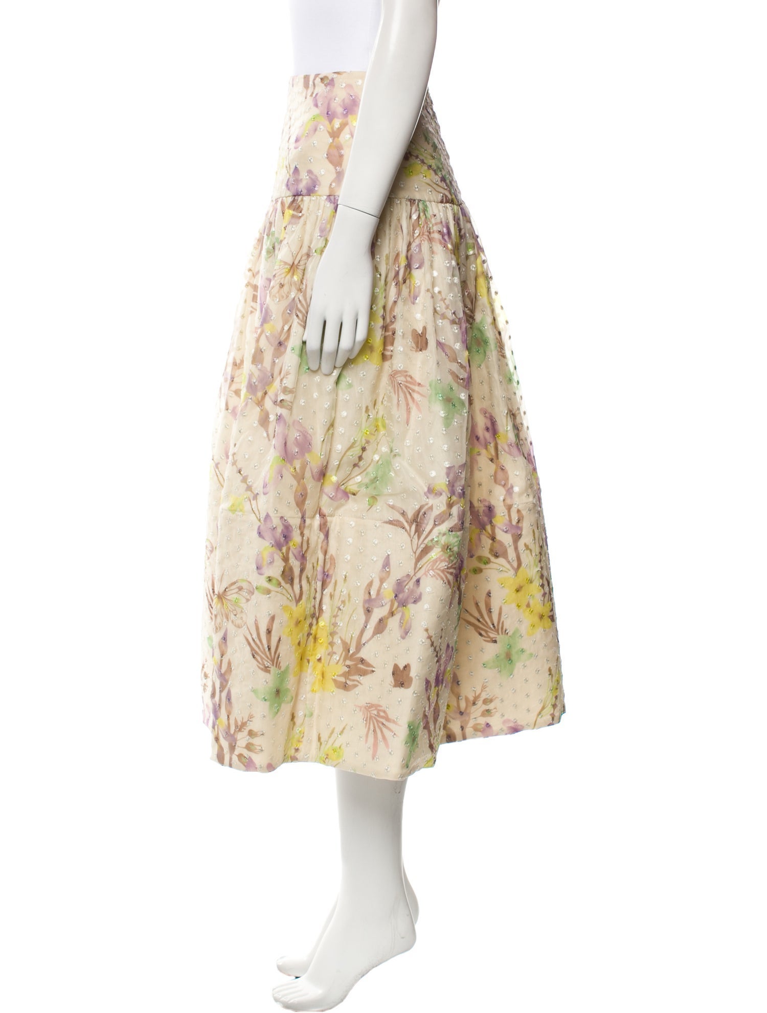 Alexis Floral Print Midi Length Skirt