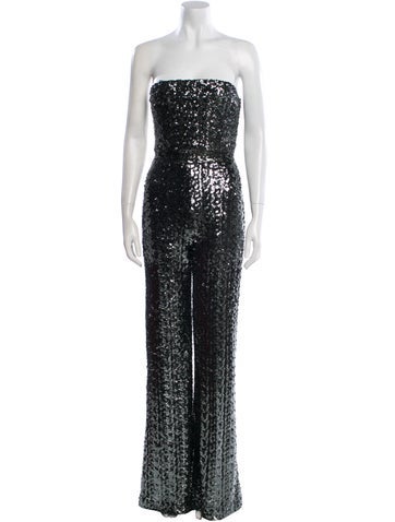 Alexis Jumpsuits and Rompers Nylon Strapless Jumpsuit XS