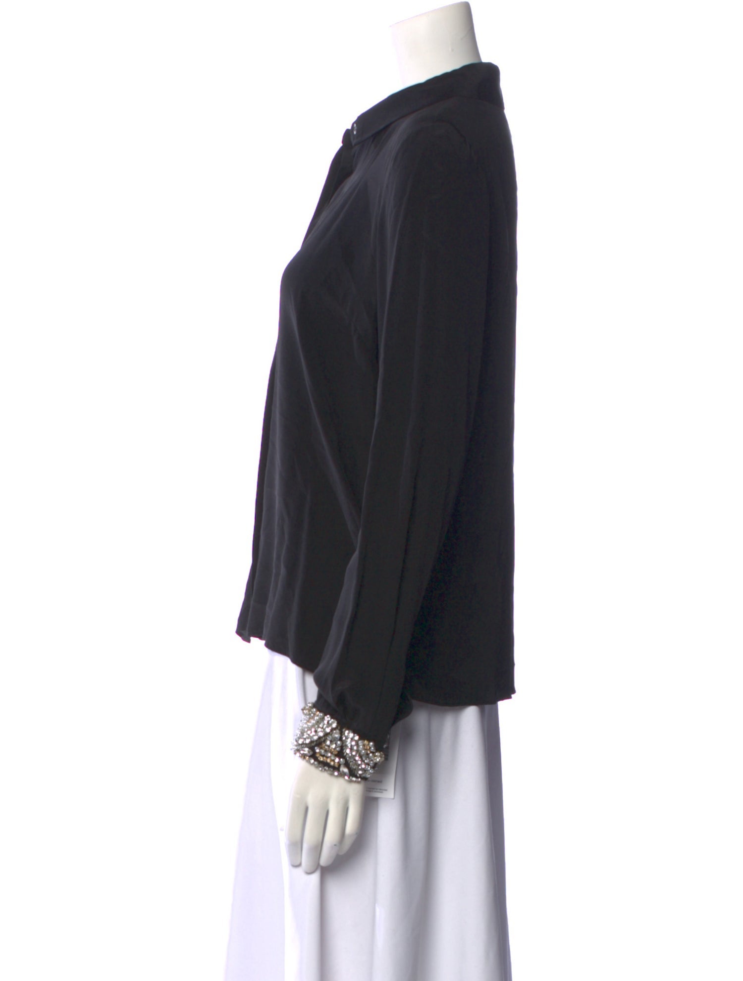 Alexis Silk Long Sleeve Button-Up Top