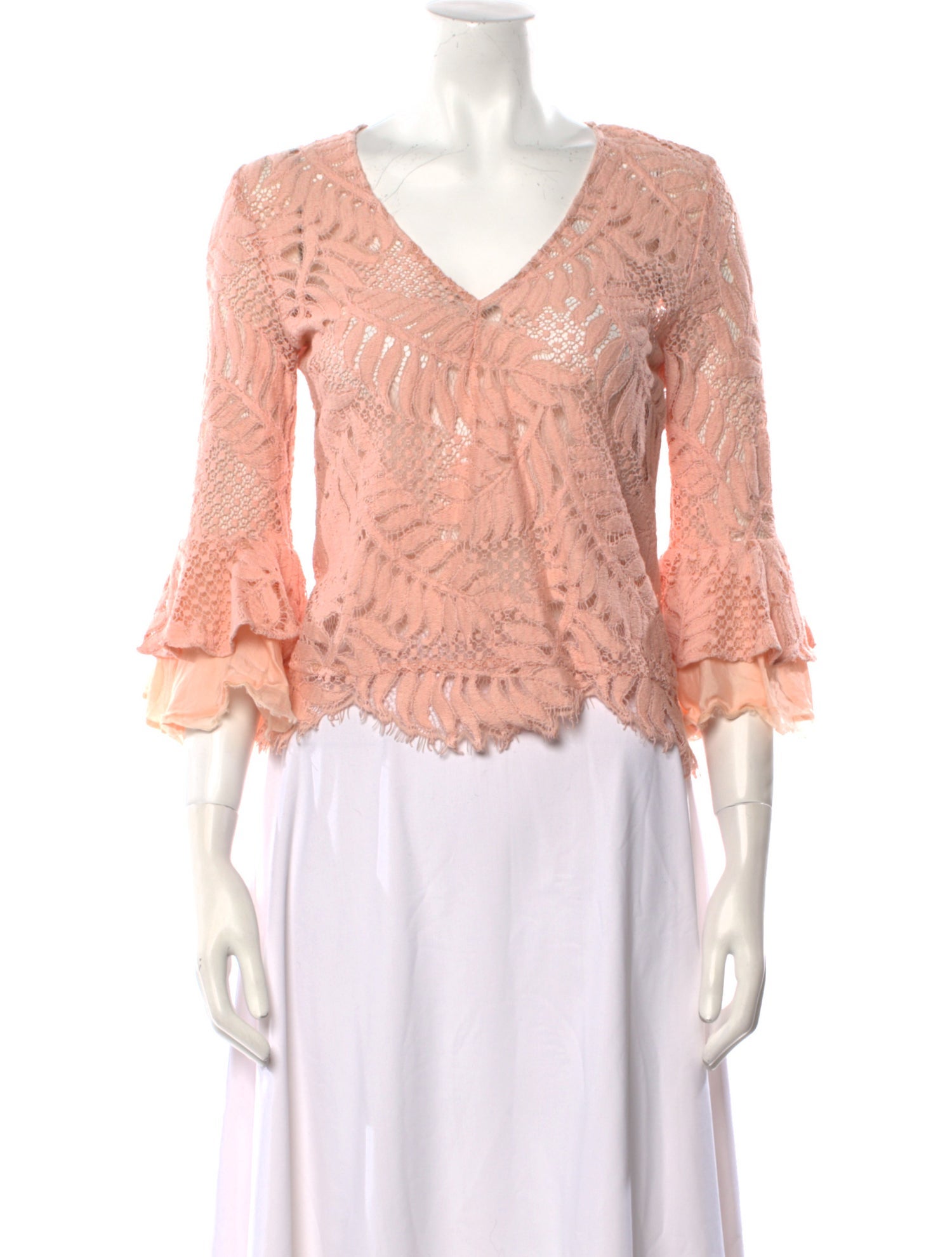 Alexis V-Neck Three-Quarter Sleeve Crop Top