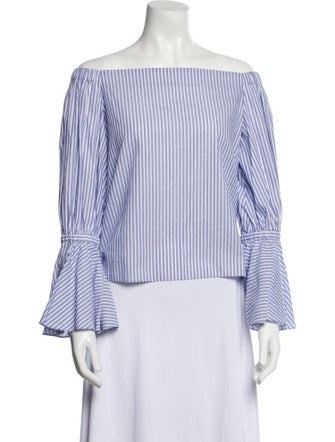 Alexis Striped Off-The-Shoulder Crop Top
