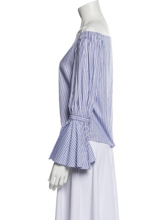 Alexis Striped Off-The-Shoulder Crop Top