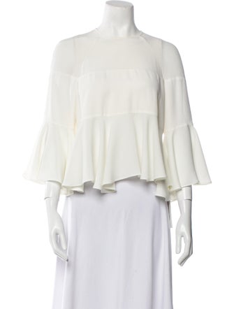 Alexis Off-The-Shoulder Three-Quarter Sleeve Crop Top