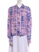 Alexis Linen Tie-Dye Print Button-Up Top