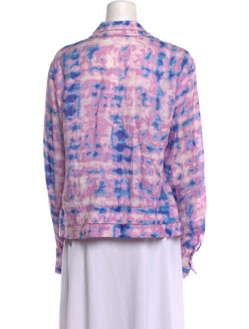 Alexis Linen Tie-Dye Print Button-Up Top