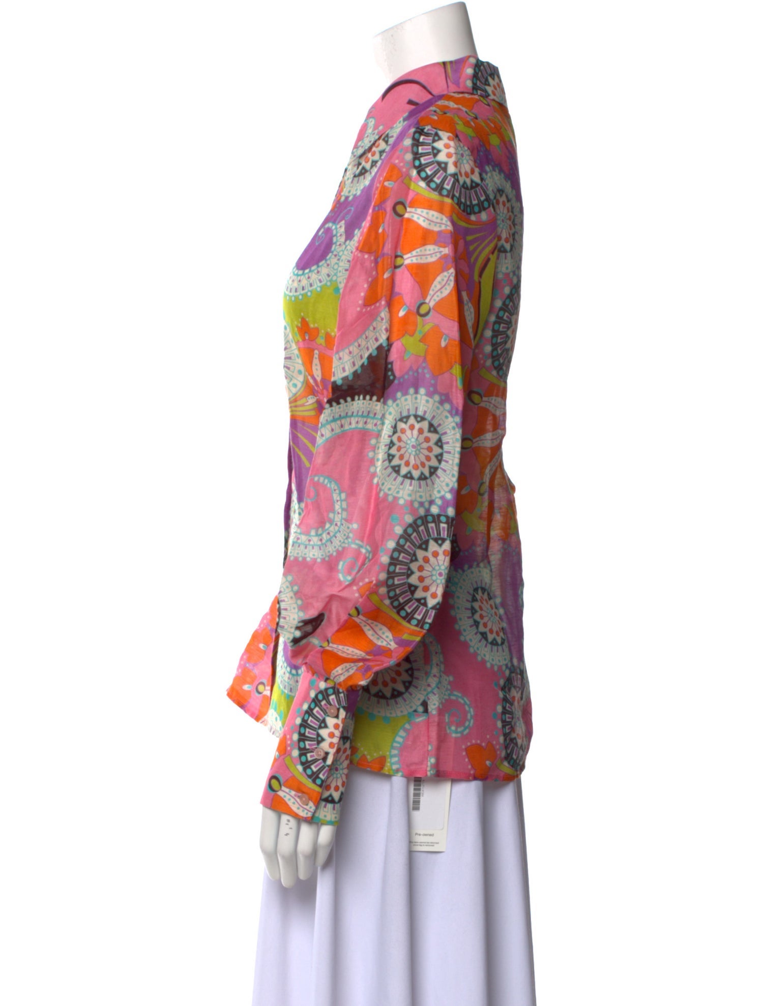 Alexis Linen Printed Button-Up Top