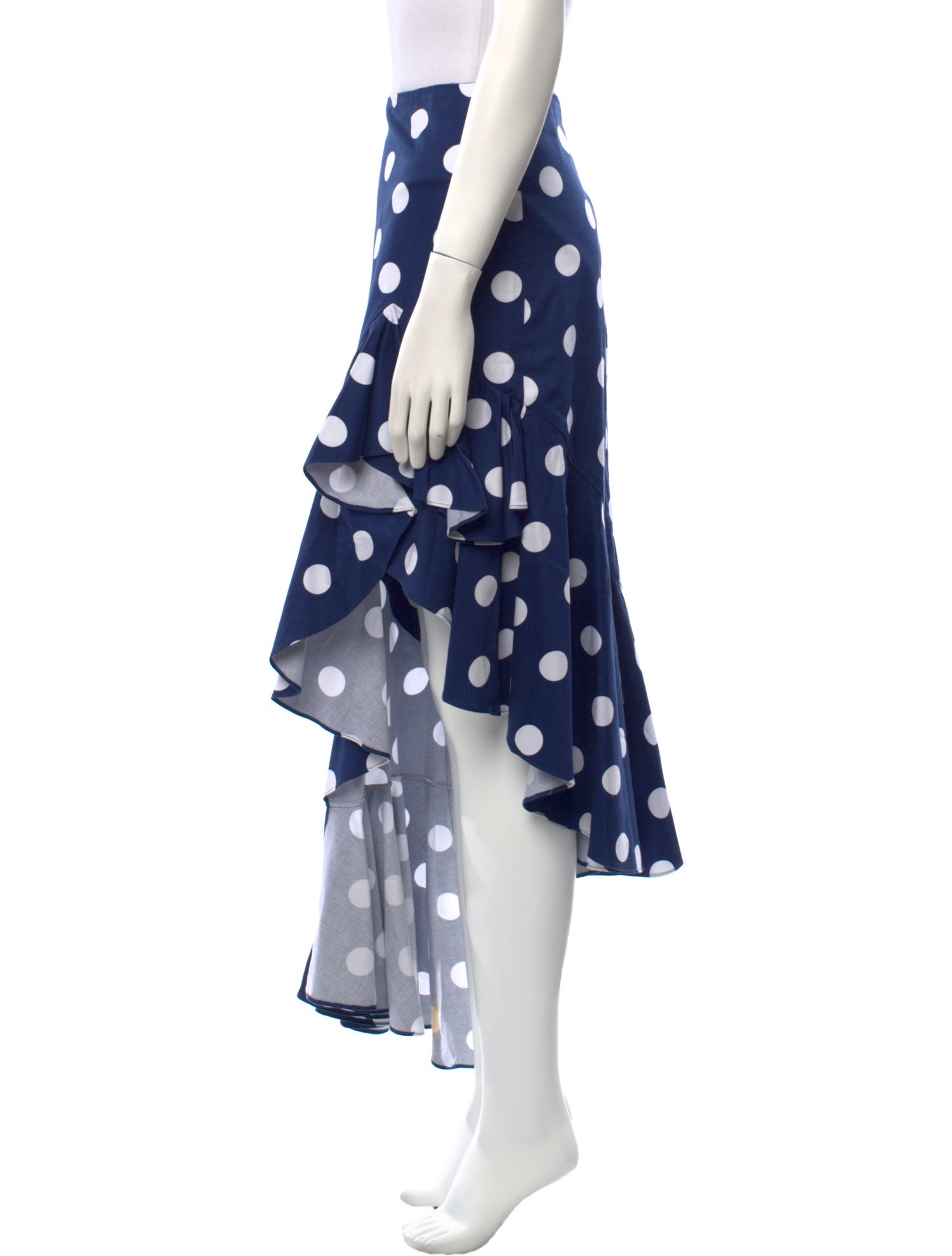 Alexis Polka Dot Print Midi Length Skirt