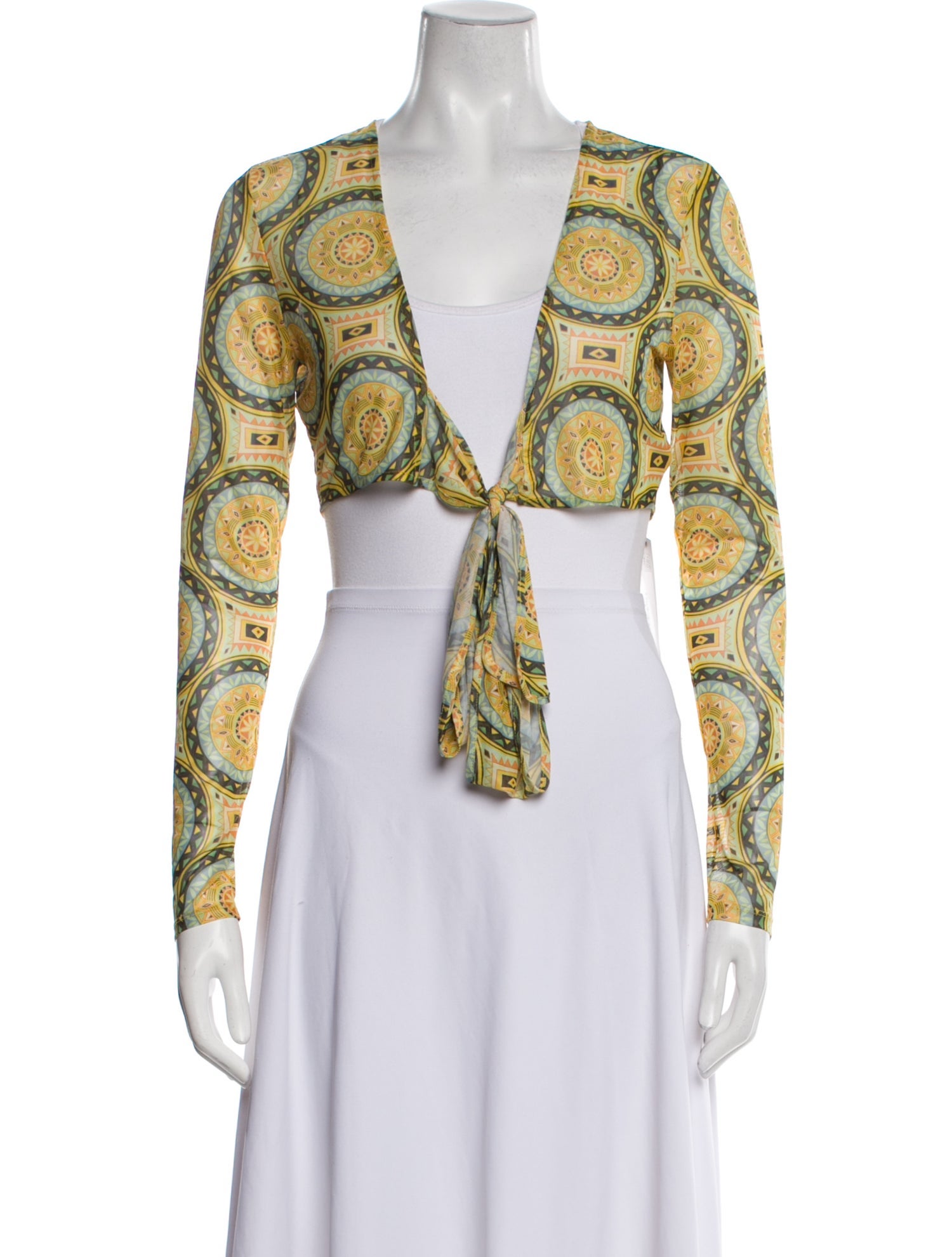 Alexis Printed V-Neck Crop Top w/ Tags