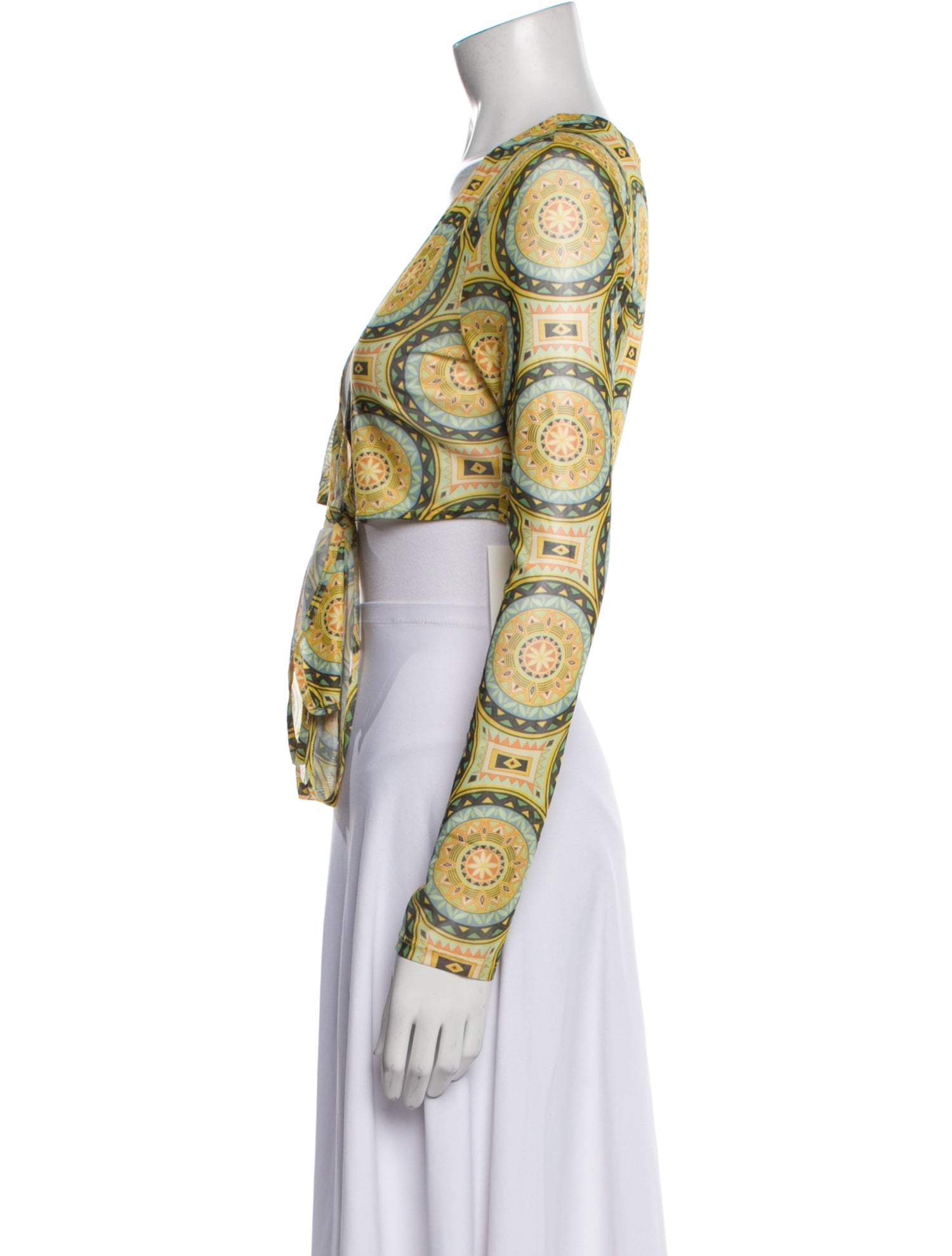 Alexis Printed V-Neck Crop Top w/ Tags