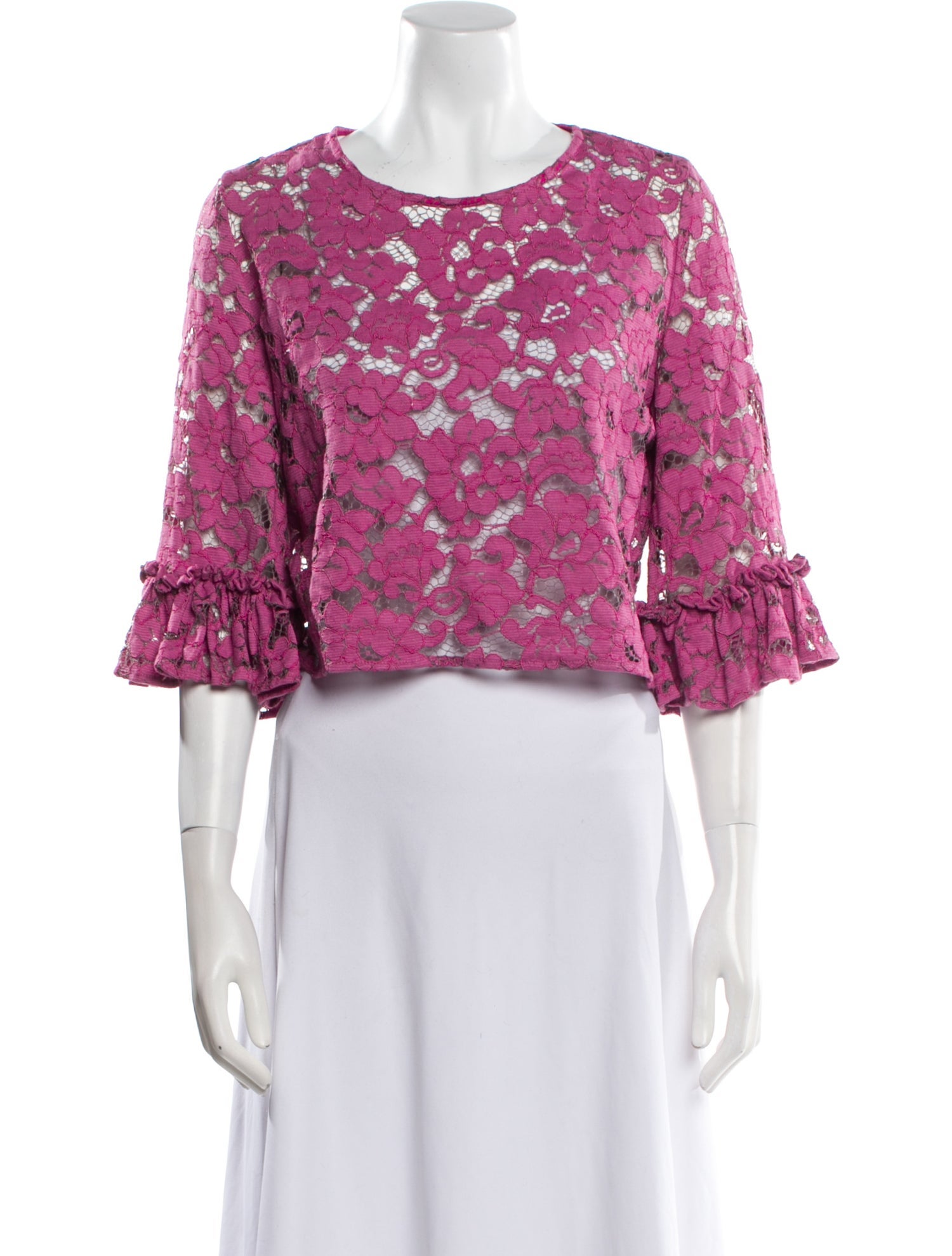 Alexis Floral Print Crew Neck Crop Top