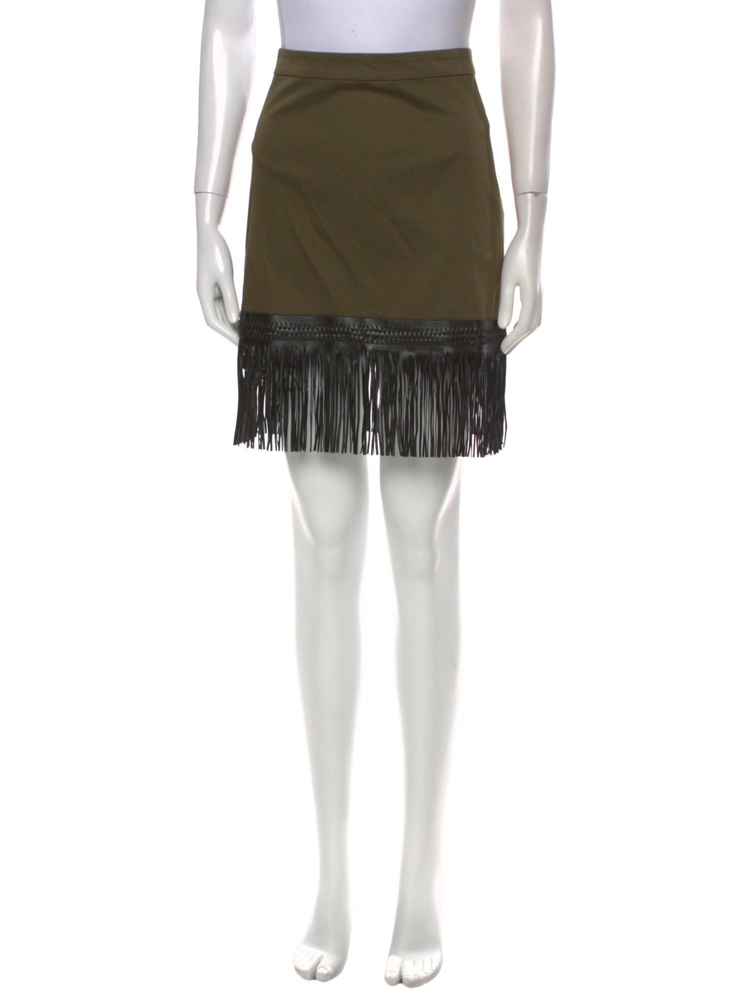 Alexis Fringe Trim Accent Knee-Length Skirt