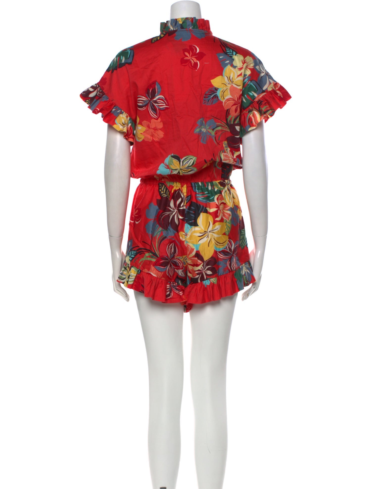 Alexis Floral Print Plunge Neckline Romper