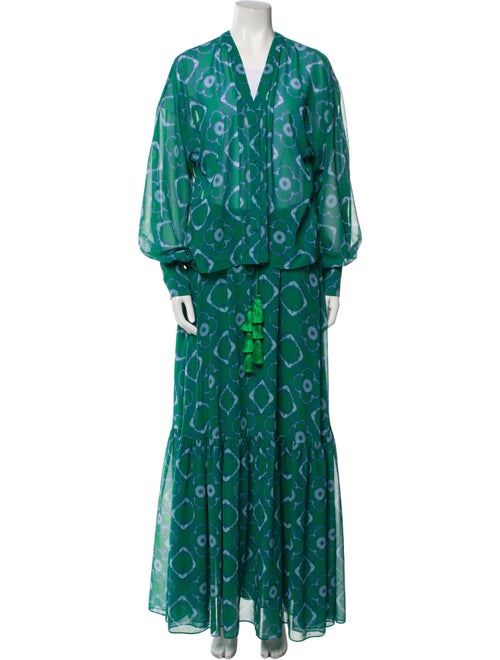 Alexis Printed Pom-Pom Embellishments Skirt Set