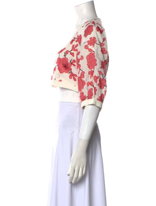 Alexis Linen Floral Print Crop Top