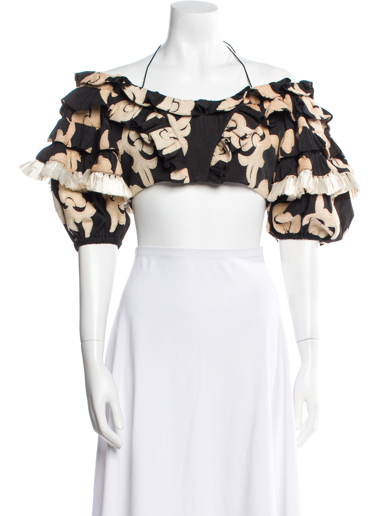 Alexis Floral Print Square Neckline Crop Top