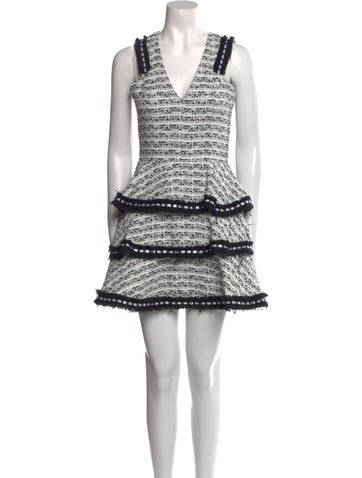 Alexis Dresses Tweed Pattern Mini Dress S