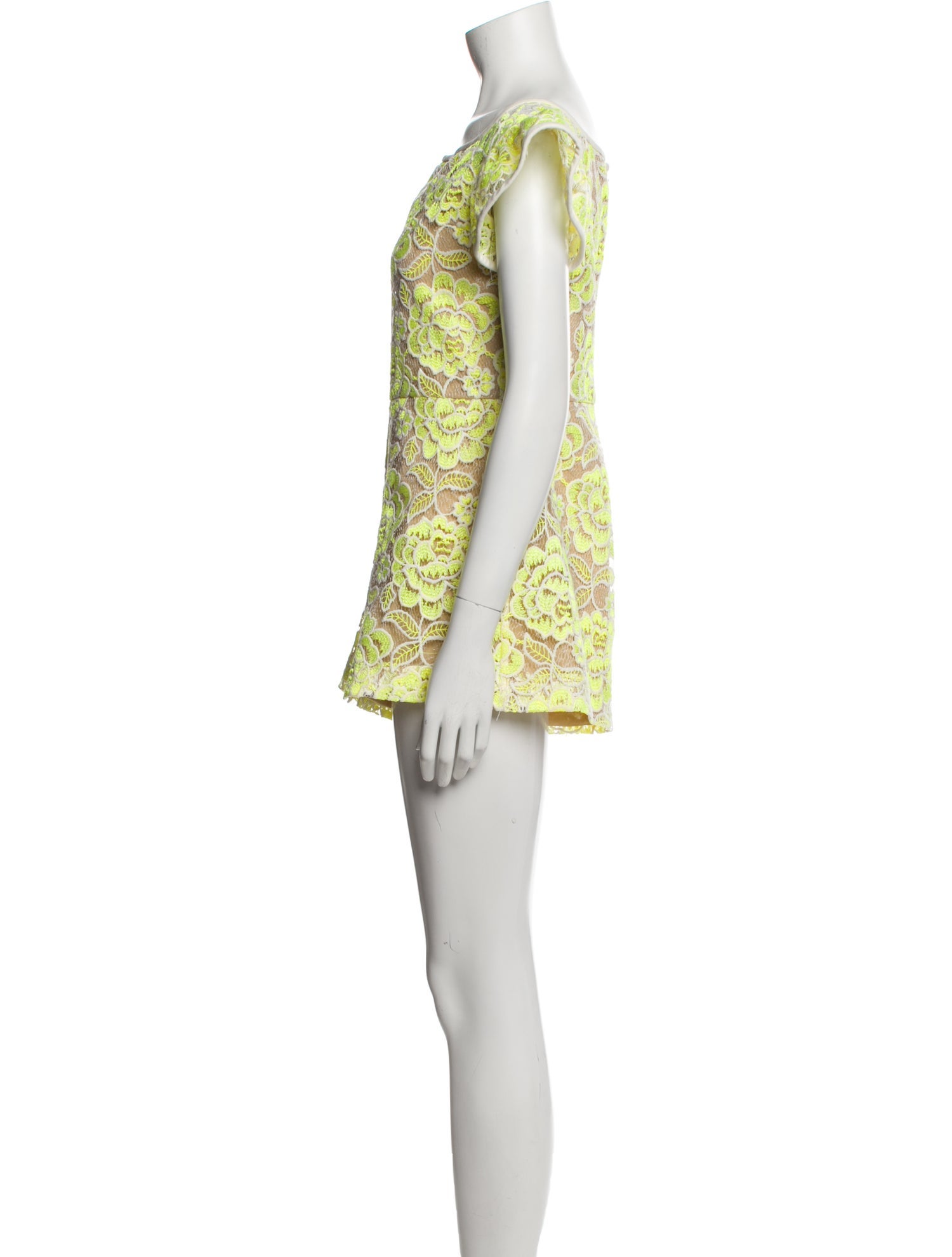 Alexis Lace Pattern Bateau Neckline Romper