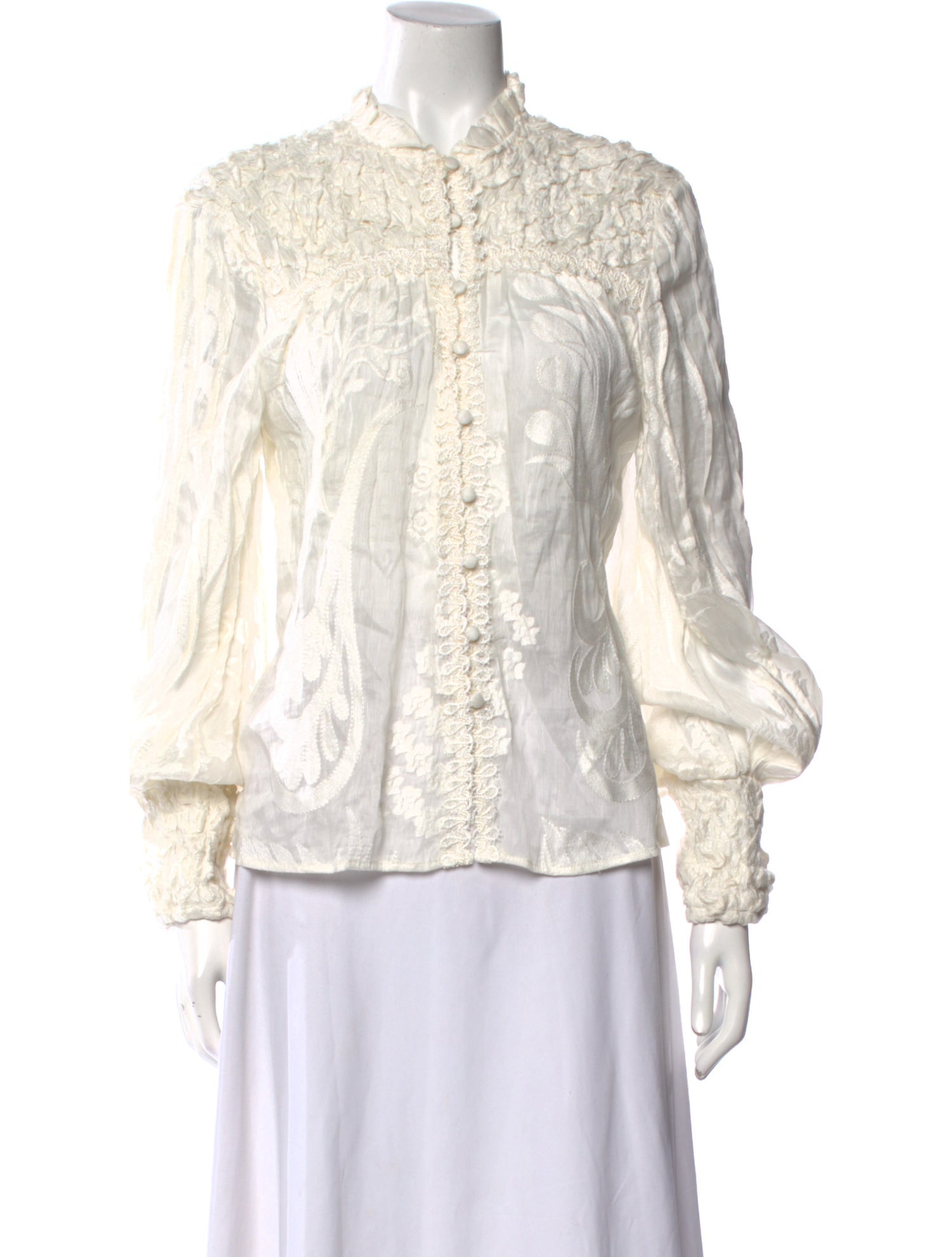 Alexis Linen Mock Neck Blouse w/ Tags