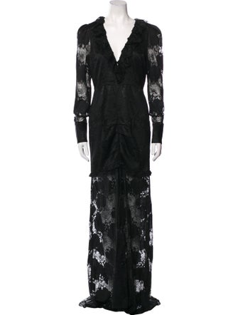 Alexis Lace Pattern Long Dress