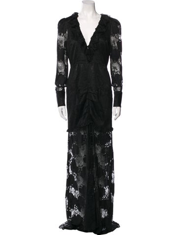 Alexis Dresses Lace Pattern Long Dress L