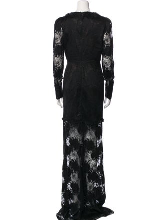 Alexis Lace Pattern Long Dress